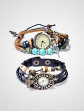 Bundle Of 2 Womens Leather Strap Vintage Watches